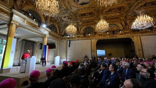 Papa Leão XIV durante discurso na 